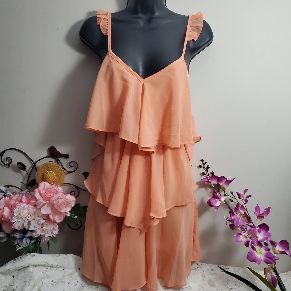Nasty Gal Tiered Ruffle Chiffon Dress - Picture 2 of 6